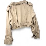 MAPICE L Description Cropped Trench Jacket Coat Blazer Women Tan Buckle Zara Size L Photo 2