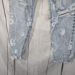 Tinseltown  Distressed Yin Yang Light Blue Jeans Witj Raw Hem Photo 3