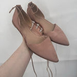 Madewell Arielle D'Orsay Pointed Toe Suede Ankle Wrap Flat in Pink Size 9 Photo 0
