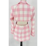 Akira Women's Cut Out Long Sleeve Blazer Dress Pink/White Size Small Chekered Pink Photo 9