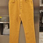 πDOENπ Diana Jean ~ High Waisted Button Fly Straight Leg Jeans Palomino 31 NWT Yellow Photo 9