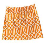 Skirtin Around Geometric short Skirt size 4 full lined 95% cotton Orange Photo 0