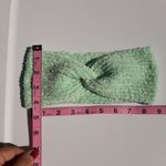 New Knitted Twisted Headband Ear Warmer Green Mint Chenille Handmade Handcrafted Photo 4