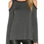 Bailey44 Gray Black Cold Shoulder Long Sleeve Top Blouse Shirt Cut Outs Size M Photo 0