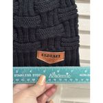 Sports Black Basketweave Knit Beanie Sherpa Lined Logo Warm Photo 3
