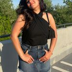 Black Halter Tie Neck Top Size M Photo 2