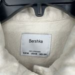 Bershka  Cropped Canvas Jacket Cream Beige Button Front Puff Sleeves Size M Photo 9