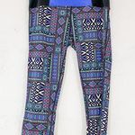 prAna  Geometric Printed Crop Legging in Purple Green Medium Photo 0