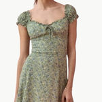 Reformation Women's Pacey Fit & Flare Mini Dress | Sz 6 | Sprite Green Floral Photo 0