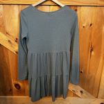 Forever 21  Tiered Waffle Knit Mini Dress Large (fit-Woman's Medium) Sage Green Photo 1