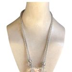 Urban Outfitters NWT Double Strand Silver Tone Acrylic Heart Pendant Necklace Photo 4