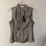 Karen Millen  NWT Gray Sleeveless Ruffle Mock Neck Top size 8 Photo 1