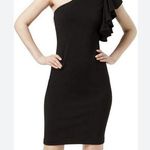 Calvin Klein Black One Shoulder Shift Dress Photo 0