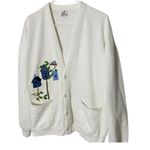 Jerzees VINTAGE  Embroidered Birds & Birdhouse Cardigan Photo 2
