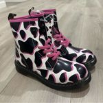 Dr. Martens Pink Cow Print Patent Lamper Leather Boots Women Sz 6 Youth Sz 5 NEW Photo 0