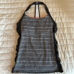 Ideology  Gray Striped Racerback Rouched Side Athletic Tank Top Size Medium Photo 1