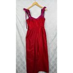 Anthropologie  Hutch Red Seamed Wide-Leg Pockets Party Jumpsuit Size‎ 6 NWT Photo 3