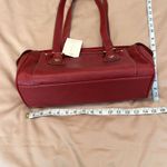 NWT First Issue red pebbled faux leather bag 1 inside & outside pocket zip close Photo 12