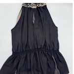 Robert Rodriguez  Black Ruffled V Neck Sleeveless medium Peplum Top Photo 4