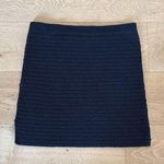 H:ours  - Ribbed Knit Mini Skirt with Side Peep Holes in Black Photo 0