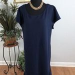 Olivia Matthews Dress Plus 3X Navy Blue Cap Sleeve Fairy Core Feminine Preppy Photo 1