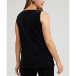 Chico's Chico’s Travelers Velvet Tank Top Black Sleeveless Stretch Size 1 (8/10) Photo 1