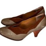 Latigo Anthropologie  Hayden Brown Suede & Leather Pumps with Wood Heel Size 7.5 Photo 1