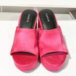 Torrid  Wide Width Hot Pink Satin Flared Platform Mule Open Toe Size 9WW Photo 1