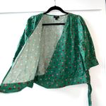 a.n.a Floral Linen Blend Wrap Tie Front Top - Sz M Photo 5