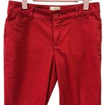 st. john's bay  Red Cotton Spandex Blend 4 Pocket Cropped Pants Womens 6 Photo 2