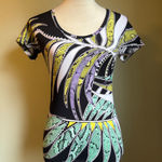 Just Cavalli  Women S Black Multi Color Snake Print Short Sleeve T Shirt Top Photo 0