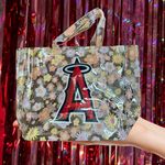 LOS ANGELES “A” ANGELS clear floral print plastic tote, NWOT Photo 1