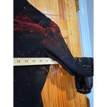 Vivienne Tam  Semi Sheer Abstract Maximalist Black Orange Button Down Blouse Photo 6