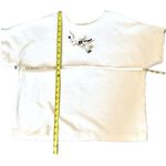 Vintage 80s Women’s Top Ivory Embroidered Boxy Short Sleeve Size XL Made USA Photo 6