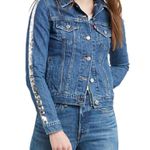 Levi's Original Trucker Silver Sequin Lola Blue Denim Jacket Size Medium Photo 1