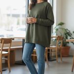 Jane and Delancey  Olive Green Sweatshirt Photo 1