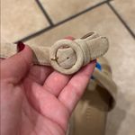 Veronica Beard  Suede Taupe Platform Suede Heels with Wrap a Round Ankle Strap Photo 9