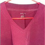 Jaanuu  Oversized Cap Sleeve Scrub Top - Wine Burgundy - Size Large​​​​​​ Photo 2