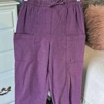 Allison Daley  Purple Check Capri Pants Cargo Cotton Fits Small Womens 8 Comfy Photo 0