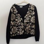 Joseph A L  Black and Gold Sequin Cardigan Photo 0