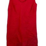 Sundance  Red Linen‎ Silk Sleeveless Asymmetrical Midi Dress Size MEDIUM Photo 0