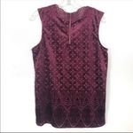 Valerie Stevens Maroon Burn Out Top Size M Photo 3