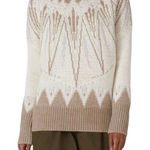 Adam Lippes Fair Isle Crewneck Wool Blend Sweater Cream Beige Size Small Photo 0