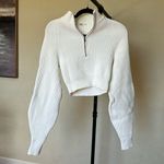 House Of CB  Reeva WHITE BALLOON SLEEVE RIBBED‎ Cropped SWEATER size XS Photo 1
