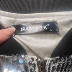 Allegra K NWT  Metallic Bomber Jacket Womens‎ Large Sequins Festival Full Zip NEW Photo 6