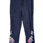 Chico's Weekends by Gray Floral Sweatpants Sz S Photo 4