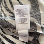 Tribal Long Sleeve Leaf Print roll sleeve cotton linen blouse S NWT black Photo 7