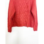 CHRISTINA LEHR Birch Alpaca Sweater Size Large Cable Knit Red Wool Photo 7