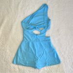 SheIn NWOT One-Shoulder Light Blue Romper Dress with Cutout size Small Photo 6