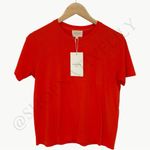 Sézane NWT Conrad Organic Cotton Short Sleeve T-Shirt | Sz Small | Tangerine Photo 1